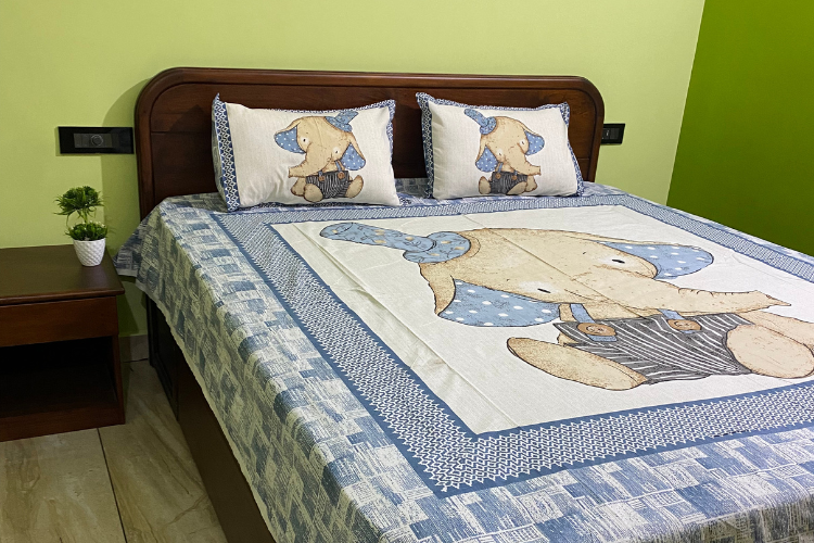 Cuddle King Size Bedsheet Set - Blue