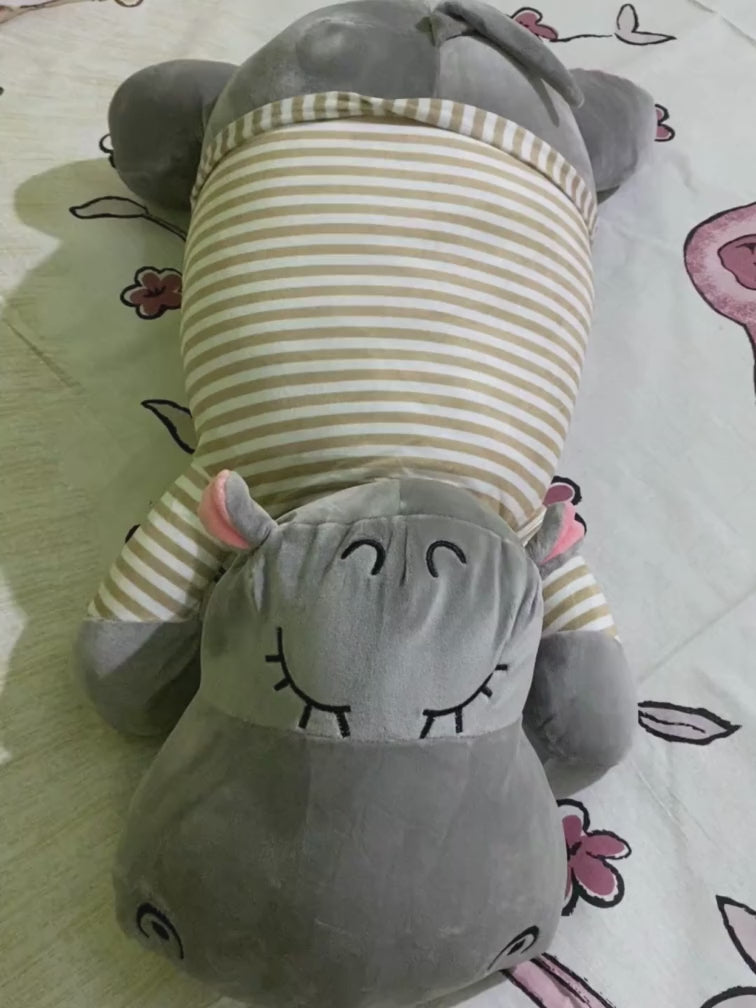 Cozy 2 in 1 Pillow + Blanket for Kids - Hippo